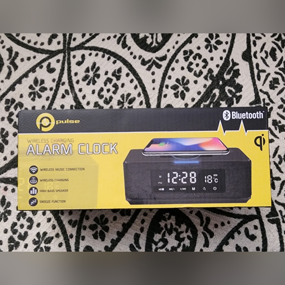 Pulse Qi Wireless Charging Alarm Clock w/ Bluetooth Speakers
